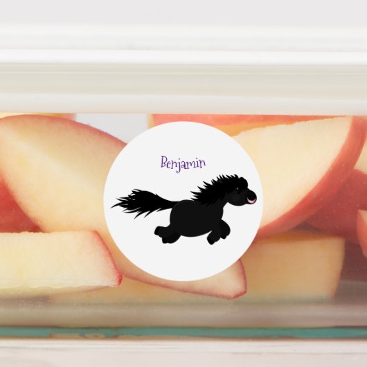 Cute run Shetland pony illustration Labels (Aangebracht)