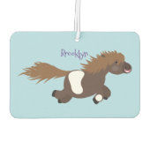 Cute run Shetland pony illustration Luchtverfrisser (Achterkant)