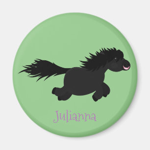 Cute run Shetland pony illustration Magneet