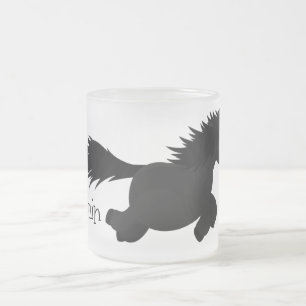 Cute run Shetland pony illustration Matglas Koffiemok