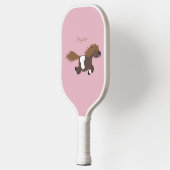 Cute run Shetland pony illustration Pickleball Paddle (Links)