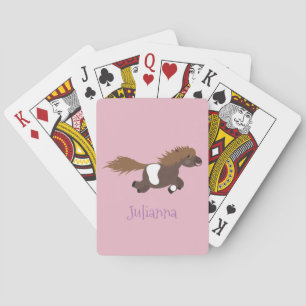Cute run Shetland pony illustration Pokerkaarten