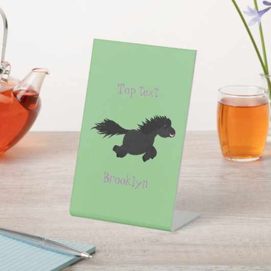Cute run Shetland pony illustration Reclamebord Met Voetstuk (Insitu)