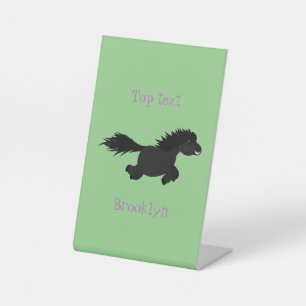 Cute run Shetland pony illustration Reclamebord Met Voetstuk