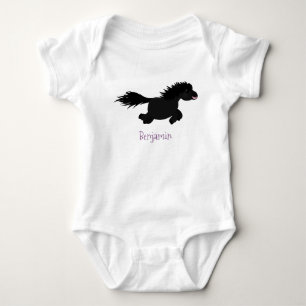 Cute run Shetland pony illustration Romper