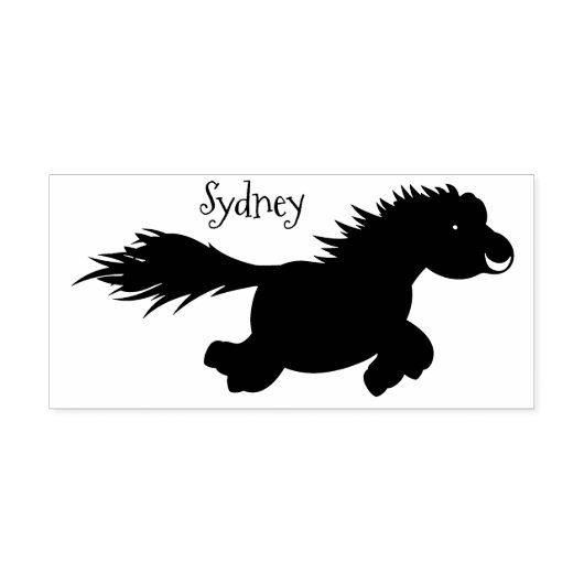 Cute run Shetland pony illustration Rubberstempel (Afrduk)
