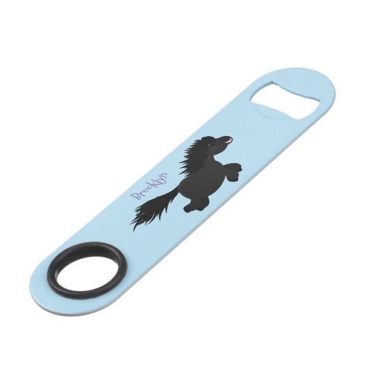 Cute run Shetland pony illustration Speed Flessenopener (Achterkant Gekanteld)
