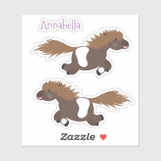 Cute run Shetland pony illustration Sticker (Vel)