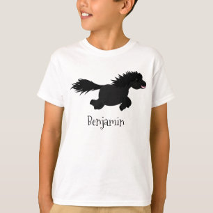 Cute run Shetland pony illustration T-shirt
