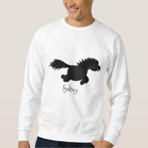 Cute run Shetland pony illustration Trui