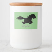 Cute run Shetland pony illustration Voedselcontainer Etiket (Voorkant)