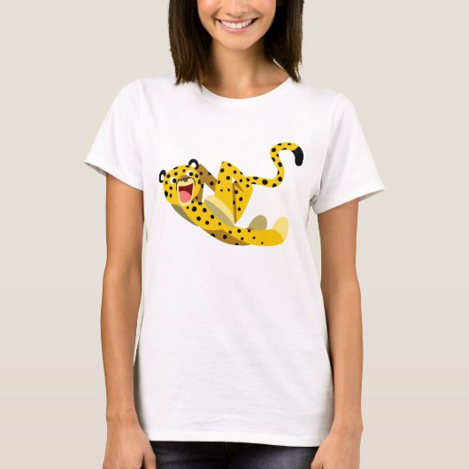 Cute Runing Cartoon Cheetah Women T-Shirt (Voorkant)
