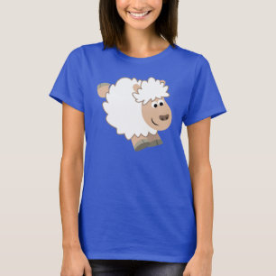 Cute Runing Cartoon Sheep Women T-Shirt
