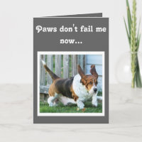 Cute running Basset on Funny "Vaderdag" Card
