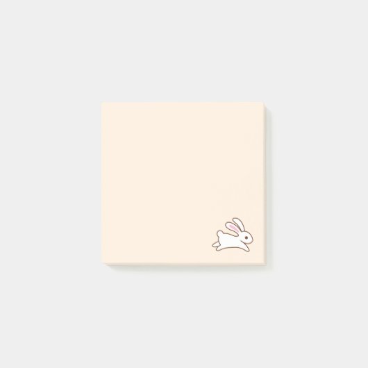 Cute Running Bunny Rabbit Beige Post-it® Notes (Voorkant)