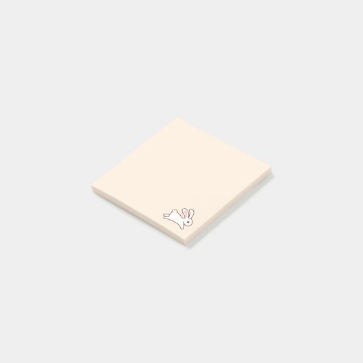 Cute Running Bunny Rabbit Beige Post-it® Notes (Schuin)