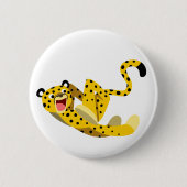 Cute Running Cartoon Cheetah Ronde Button 5,7 Cm (Voorkant)