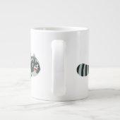 Cute Running Cartoon Raccoon Grote Koffiekop (Achterkant)