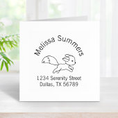 Cute Running Fox Arch Address Rubberstempel