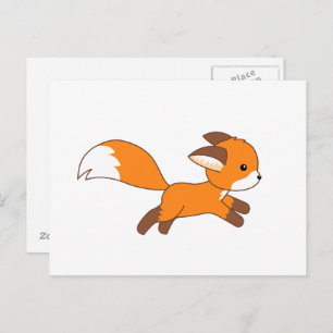 Cute Running Fox Briefkaart