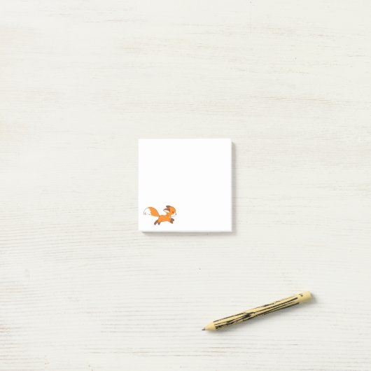 Cute Running Fox Post-it® Notes (Op bureau)