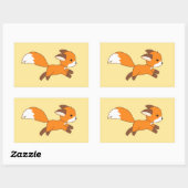 Cute Running Fox Rechthoekige Sticker (Vel)