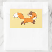 Cute Running Fox Rechthoekige Sticker (Tas)