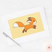 Cute Running Fox Rechthoekige Sticker (Envelop)
