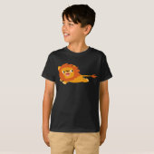 Cute Rushing Cartoon Lion Children T-Shirt (Voorkant volledig)