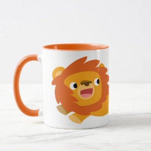 Cute Rushing Cartoon Lion Mok