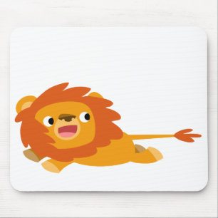 Cute Rushing Cartoon Lion Mousepad Muismat