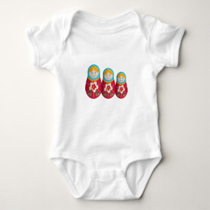 Cute Russian Nesting Doll Matryoshka Graphic Romper