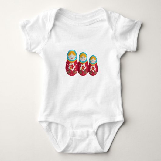 Cute Russian Nesting Doll Matryoshka Graphic Romper (Voorkant)