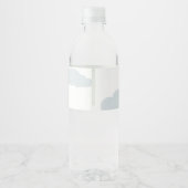 Cute Rust Blue Biplane Cloud Heart Kids Birthday Waterfles Etiket (Achterkant)