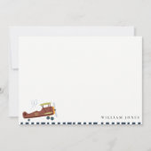 Cute Rust Blue Green Biplane Cloud Heart Birthday Notitiekaartje (Voorkant)