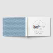 Cute Rust Navy Plane Garland Clouds Stars Birthday Gastenboek (Volledig)