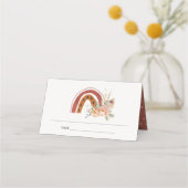 Cute Rust Oranje Boho Floral Rainbow Cross Baptism (Achterkant)