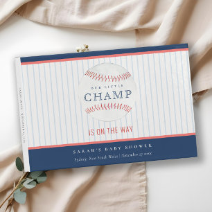 Cute Rust Our Little Champ Baseball Baby shower Gastenboek