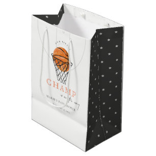Cute Rust Our Little Champ Basketball Baby shower Medium Cadeauzakje