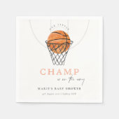 Cute Rust Our Little Champ Basketball Baby shower Servet (Voorkant)