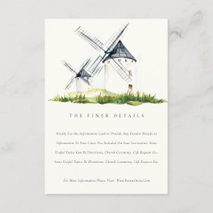 Cute Rustic Boerderij Windmill Theme Weddenschap D Informatiekaartje