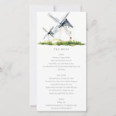 Cute Rustic Boerderij Windmill Theme Wedding Menu  (Voorkant)