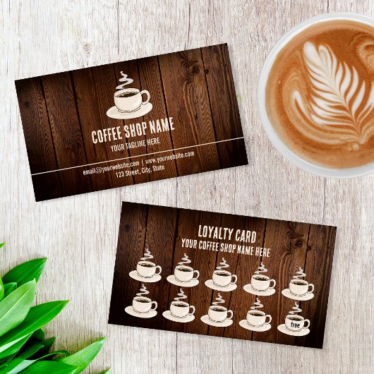 Cute Rustic Café Café Boutique récompenses Carte d