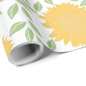 Cute Rustic Country Sunflower Pattern Cadeaupapier (Rol Hoek)