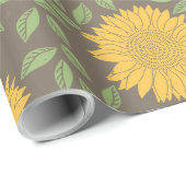 Cute Rustic Country Sunflower Pattern Cadeaupapier (Rol Hoek)