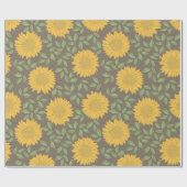 Cute Rustic Country Sunflower Pattern Cadeaupapier (Vlak)