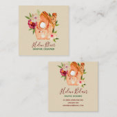 Cute rustic floral bird house visitekaartje (Voorkant / Achterkant)