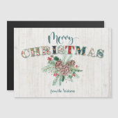 Cute Rustic Floral Merry kerst Typografie (Voorkant / Achterkant)