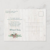 Cute Rustic Floral Merry kerst Typografie Briefkaart (Achterkant)