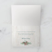 Cute Rustic Floral Merry kerst Typografie Feestdagen Kaart (Binnen)